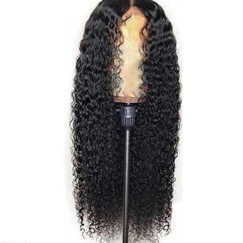 Bouclés Perruque De Cheveux Humains Centre Africain Se Séparèrent De Longs Cheveux Bouclés Femmes Naturelle Ondulatoire Curl Perruque De Cheveux Noir [Populair] - Autre 
