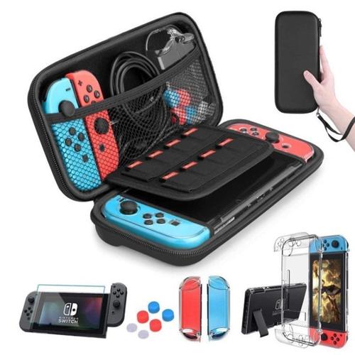 Switch Sac De Transport Pour Étui Nintendo Switch Avec Kit D'accessoires Nintendo Switch 11 En 1 Et 6 Poignées De Pouce