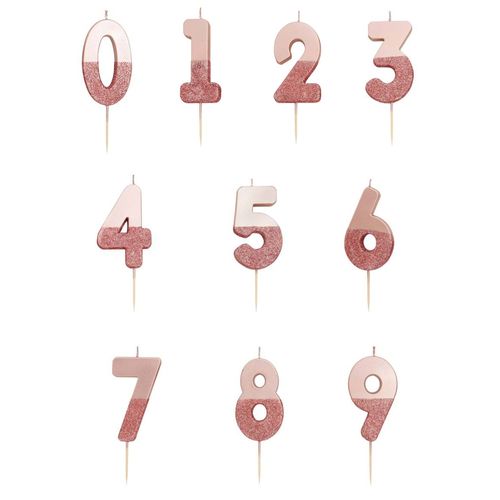 Bougie Sur Pique Chiffre 0 Rose Pailletes 13 8 Cm