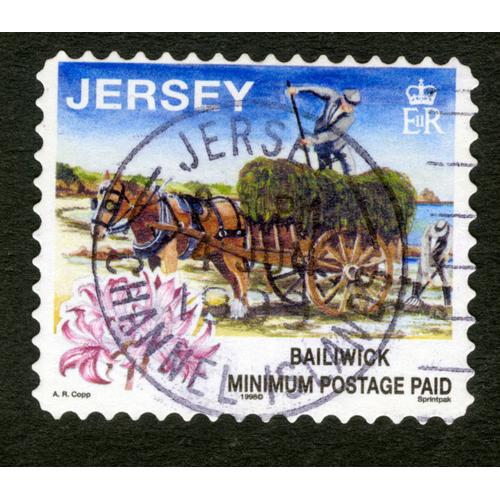 Timbre Oblitéré Jersey, Bailiwick Minimum Postage Paid, 1998, Copp, Sprintpak, E R