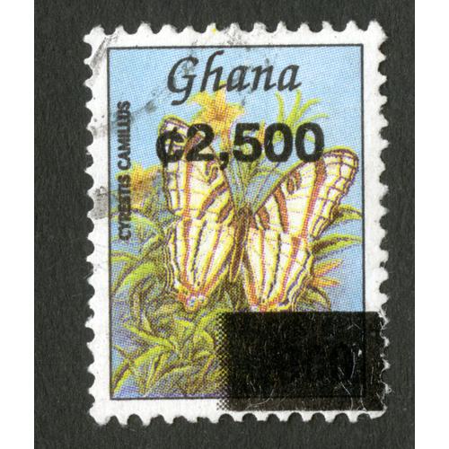 Timbre Oblitéré Ghana, Cyrestis Camillus, C 2,500