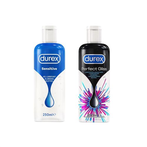 Durex Lot De 2 Lubrifiants 250ml - 1 Gel Sensitive ¿ Base D'eau Et 1 Gel Perfect Gliss
