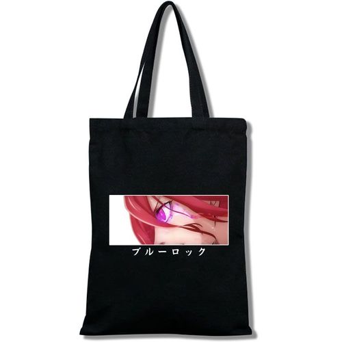 Cotton Tote Bag,BLUE LOCK sac cabas toile prison bleu sac calicot cabas cabas, LVL6367 Sacs de courses