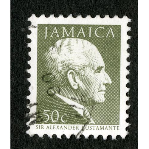 Timbre Oblitéré Jamaica, Sir Alexander Bustamante, 50c