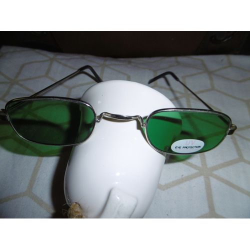 Lunette De Soleil Monture Métal Argenté Taille Unique Verres Rectangulaires Uv Eye Protection Farvel 102