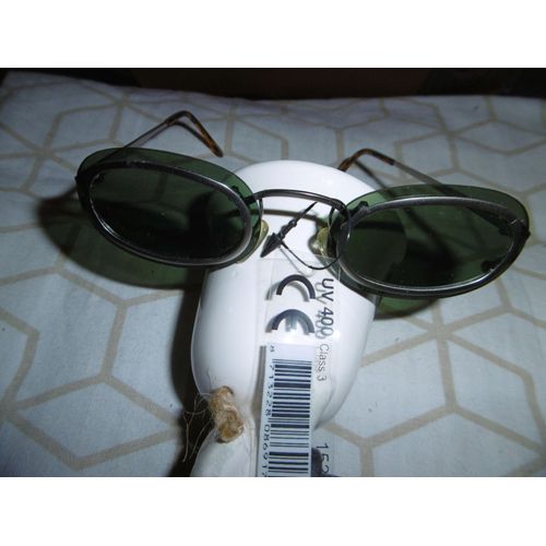 Lunette De Soleil Monture Métal Taille Unique Verres Ovales Protection Uv 400 Farbel 1530