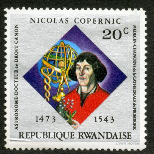 Timbre Non Oblitéré Nicolas Copernic 1473-1543, République Rwandaise, Astronome, Docteur En Droit Canon, Médecin, Chanoine De La Cathédrale De Frombork, 20c