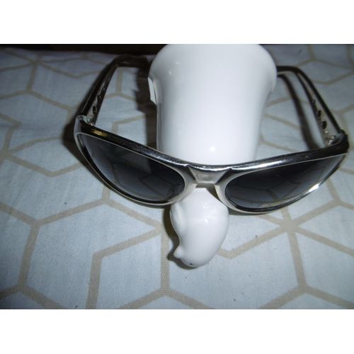 Lunette De Soleil Monture Argentée Taille Unique Verres Ovales Protection Uv 400ce Farbel 1359b