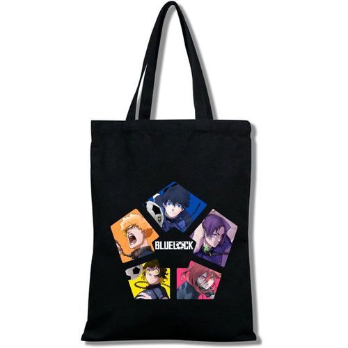 Cotton Tote Bag,BLUE LOCK sac cabas toile prison bleu sac calicot cabas cabas, LVL9615 Sacs de courses