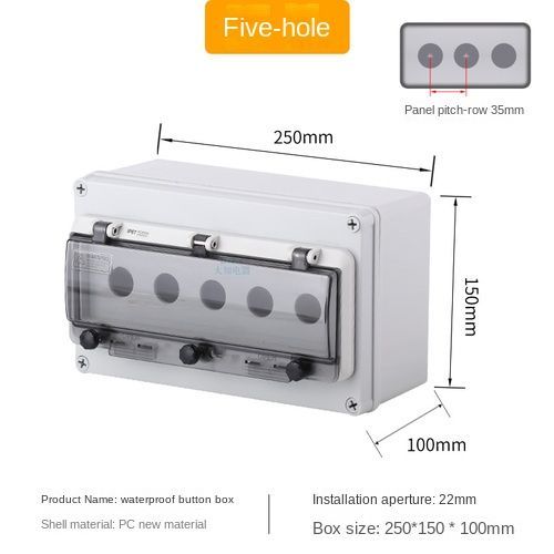 Boîtier de commande pour bouton d'arrêt d'urgence,4,5,6 trous,en plastique,haute qualité - Type 5 hole