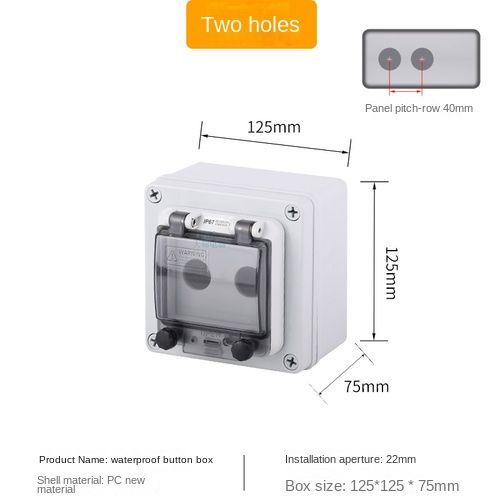 Boîtier de commande pour bouton d'arrêt d'urgence,4,5,6 trous,en plastique,haute qualité - Type 2 hole