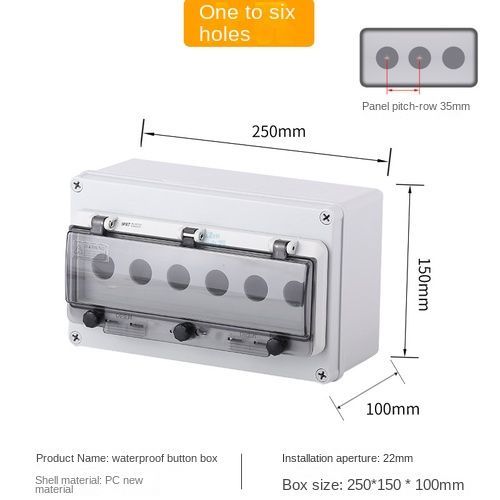 Boîtier de commande pour bouton d'arrêt d'urgence,4,5,6 trous,en plastique,haute qualité - Type 6 hole