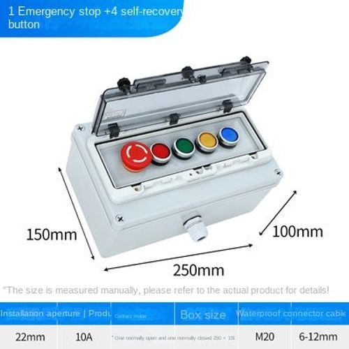 Boîtier de commande pour bouton d'arrêt d'urgence,4,5,6 trous,en plastique,haute qualité - Type 5 hole A