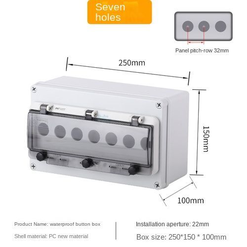 Boîtier de commande pour bouton d'arrêt d'urgence,4,5,6 trous,en plastique,haute qualité - Type 7 hole