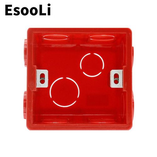 boîte de montage murale pour Cassette 86mm x 86mm,boîtier arrière blanc pour interrupteur tactile mural Standard et prise USB - Type Red