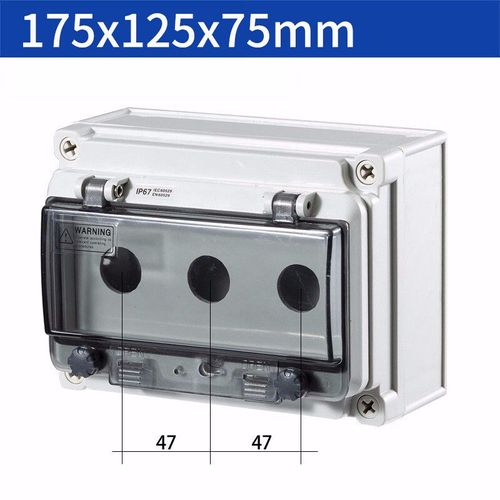 Boîtier de commande d'interrupteur à bouton étanche intérieur et extérieur,couvercle de protection électrique,plastique,étanche à la pluie #C