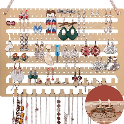 Organisateur De Bijoux Suspendus En Bois Collier Mural Boucles D¿Oreilles Display Stand Ear Studs Holder Range Rack Home Decor