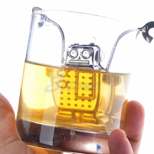 For Creative Robot Tea Leaf Diffuser Infuser Stainless Strainer Herbal Spice Fil