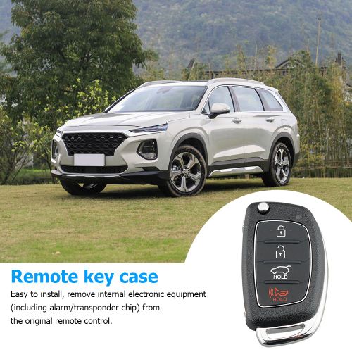 Porte-clés pliable à 4 boutons, coque vierge pour télécommande de voiture Hyundai Tucson Sonata