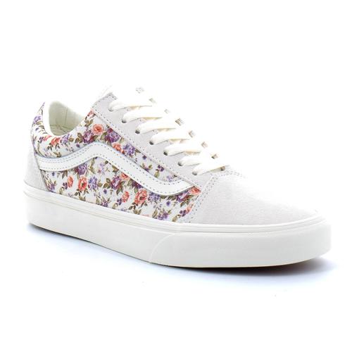 Vans Old Skool Floral Plaid Patchwork Blanc