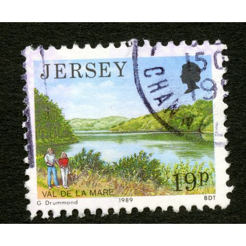 Timbre Oblitéré Jersey, Val De La Mare, Drummond, 1989, Bdt, 19p