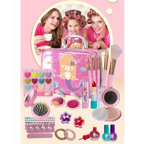 Maquillage Enfant Jouet Fille Lavable Petite Fille avec Malette Make Up Set  Cadeau de Anniversaire Jouet pour Fille 3 4 5 6 7 8 Ans