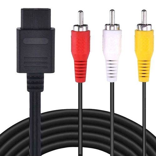 Câble Audio Et Vidéo Stéréo N64 Snes Gamecube 6ft Rca Av Tv 1 Pièce Pour Nintendo 64 Super Pour Plates-Formes