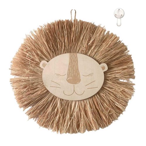 Cute Animal For Head Hanging Decor Nordic Hand Woven Wall-mounted For Children R