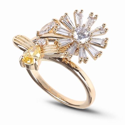 Fidget Anxiety Ring Fleur Abeille Spinning Femmes Fidget Spinner Stress Relief Rings