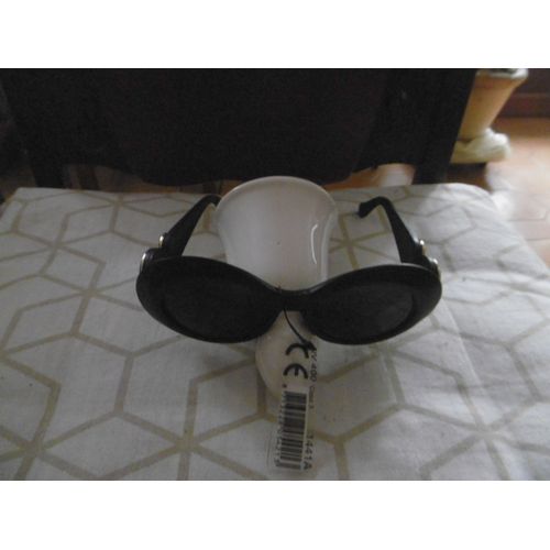 Lunette De Soleil Monture Noire Taille Unique Verres Ovales Protection Uv 400 Ce Farbel 1441a