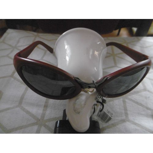 Lunette De Soleil Monture Bordeaux Taille Unique Verres Ovales Protection Uv 400 Farbel 1411c