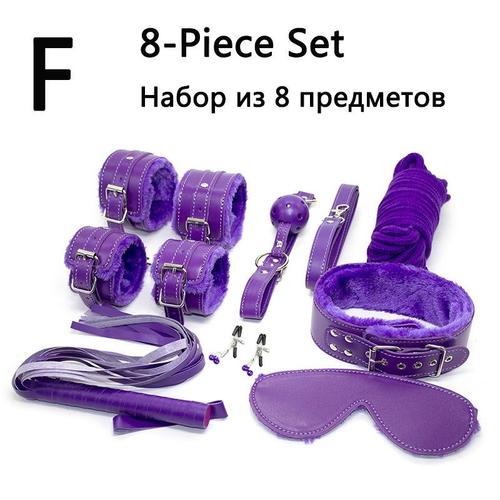 Violet - Ensemble De Plusieurs Pièces, Manchettes En Cuir, Fouet Reine, Corde, Pinces À Mamelon, Bdsm, Kit'équipement De Bondage Fétiche, Flirt Esclave, Aide À La Position Sexuelle, Cosplay