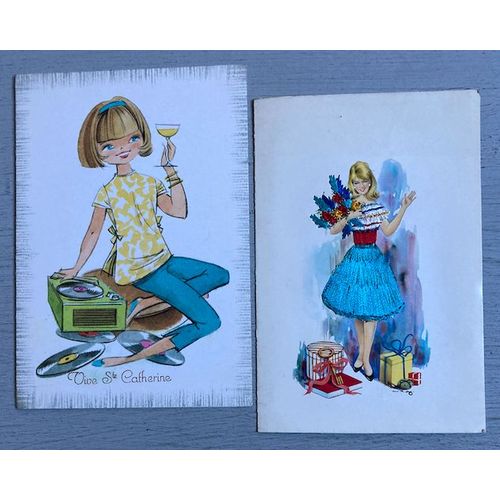 Sainte Catherine = 4 Cartes  ( 2 Avec Enveloppe, Sous Cellophane D'origine) N'ont Jamais Circulé, Aucune Correspondance- Années 60/70