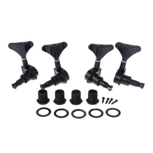 New Guitar Sealed Tuners Tuning Pegs Machine Heads 2r2l For 4 String Bass Black