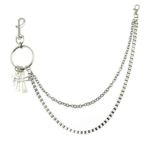 Punk Rock Metal Pants Waist Chain For Men Women For Cross For Key Chain Wallet Jeans Trousers Keychains Biker Hip-Hop