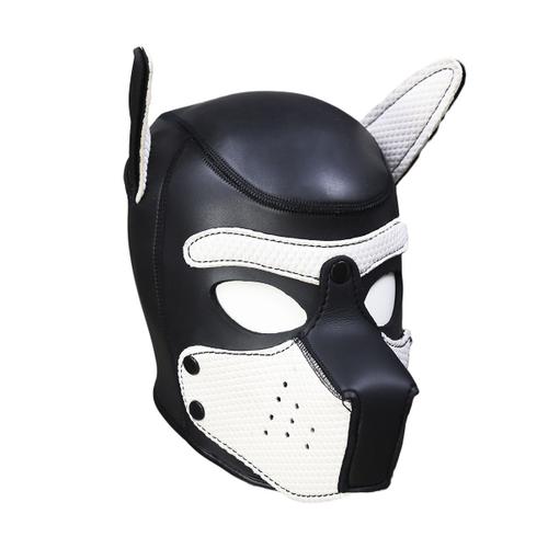 Blanc - Masques De Fête, Cagoule Rembourrée En Latex Et Caoutchouc Pour Chiot, Jeu De Rôle, Cosplay, Tête Complète, Oreilles, Halloween, Jouet Sexuel Pour Couples