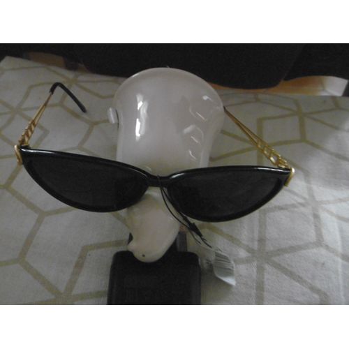 Lunette De Soleil Monture Noire Taille Unique Verres Ovales Protection Uv 400 Ce Farbel 1543a