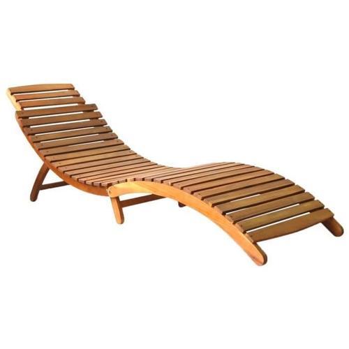 Lexlife Chaise Longue De Jardin Bois D'acacia Solide - Bains De Soleil, Fauteuil De Jardin, Transat Jardin - Marron