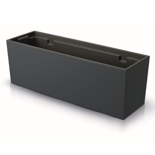 Boite A Fleur Plastique Jardiniere 19 L Lisse Pot De Fleur H 19,5 Cm Cache Pot Anthracite