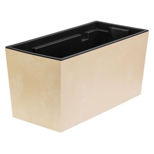 Boite A Fleur Plastique Jardiniere 12 L Aspect Béton Pot De Fleur H 19,5 Cm Cache Pot Creme