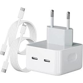 Chargeur Rapide iPhone, 35W Chargeur iPhone avec Dual Type C Port, Chargeur  iPhone Rapide avec 2 Câbles de Charge Rapide pour iPhone 14/14 Plus/14 Pro/ 14 Pro Max/13/12/11, Chargeur iPhone USB C 