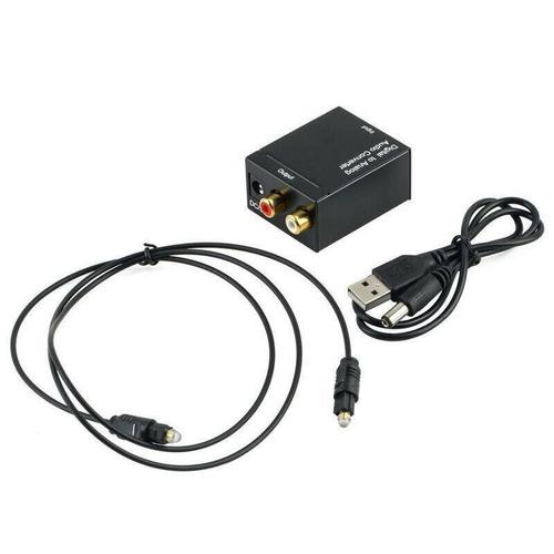Convertisseur numérique-analogique Fiber coaxiale optique SPDIF vers RCA  adaptateur Audio Jack 3.5mm avec câble optique