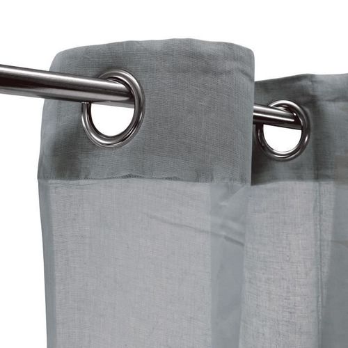 Cotonnade - Voilage À Oeillets 100% Coton - 105 X 250 Cm Gris Clair