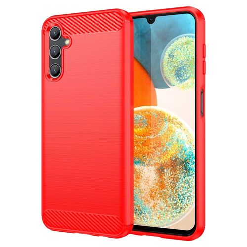 Coque Pour Samsung Galaxy A14 5g - Housse Etui Silicone Gel Carbone + Film Ecran - Rouge