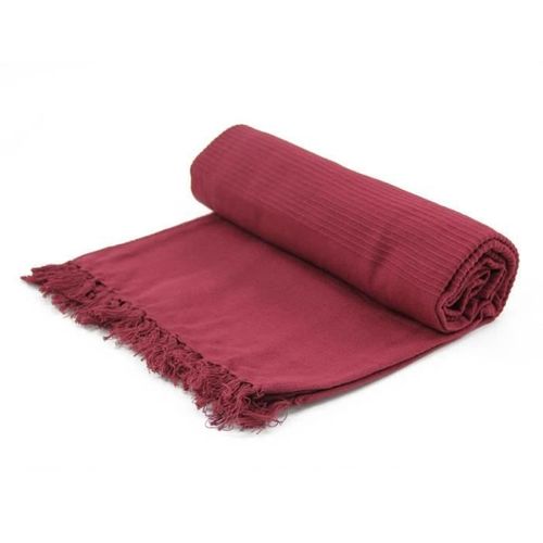 Camille - Plaid En Coton 150 X 150 Cm Rouge