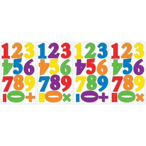 ROOMMATES Stickers NUMBERS PRIMARY PEEL repositionnables 4 feuilles de 10,1cm x 44,1cm