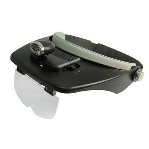 Loupe Magnifier avec 2 LED - ALSATEK - Head Light - Main Libre - Pour Techniciens et Travailleurs Précis