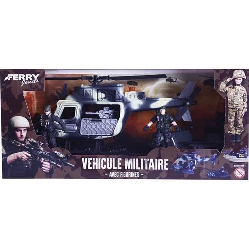 Hélicoptère Militaire + Jet Ski Et 2 Soldats Militaires