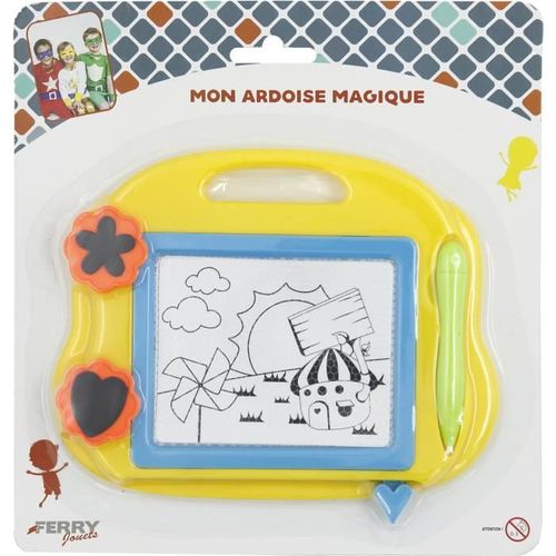 Ardoise Magique Pour Enfant - Wonderkids - Jaune Et Bleu - 2 Tampons Magnétiques - A Partir De 3 Ans