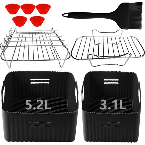 Moule Silicone Air Fryer Pour Moulinex Ez9018 5,2/3,1 L, 6pcs Accessoire Air Fryer Pour Cecotec 9 L 5,5/3,5 L, Air Fryer Accessoires Pour Moulinex Air Fryer